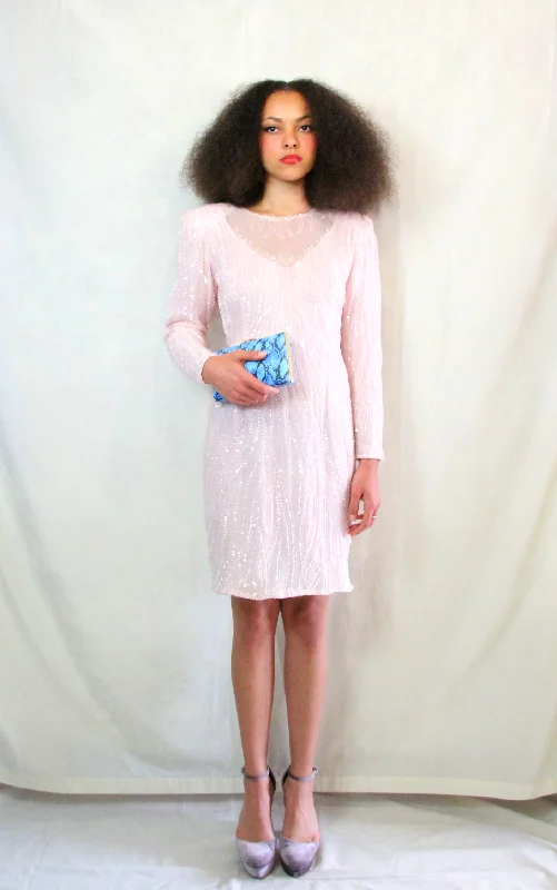 RENT Pink Vintage Sequin Dress Sparkly Mini Sequin