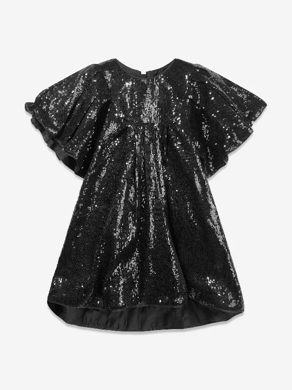 MARC JACOBS Girls Sequinned Occasion Dress in Black Sequin Dress Trend