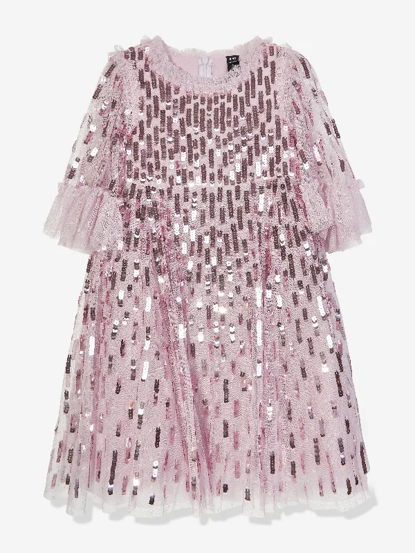 Needle & Thread Girls Sequin Dash Dress in Purple Party Sequin Dress