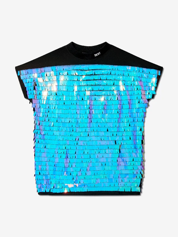 DKNY Girls Sequin Dress in Multicolour Sequin Dress Look