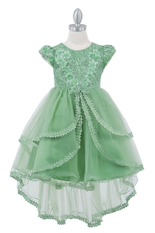 Sequin Cap Sleeve Flower Girl Dress by Cinderella Couture USA AS9123 Satin Sequin Dress