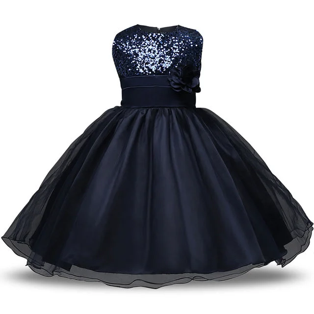 Sapphire Navy Sequin Dress (3-12 Yrs) Sequin Dress Party