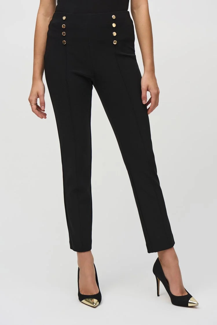 Joseph Ribkoff Black Silky Knit Slim Fit Pull-On Pants