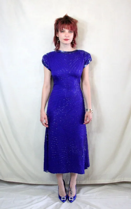 Gatsby Cobalt Blue Sequin Dress Beautiful Sequin Dress