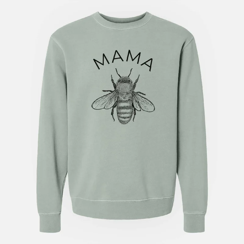 Mama Bee - Unisex Pigment Dyed Crew Sweatshirt Basic Hoodie Sweatshirt Look