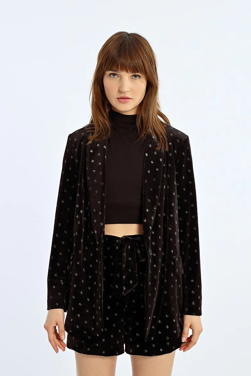 Sparkle Dot Velvet Blazer