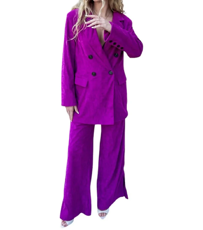 Empire Blazer In Purple Elegant Blazer Look