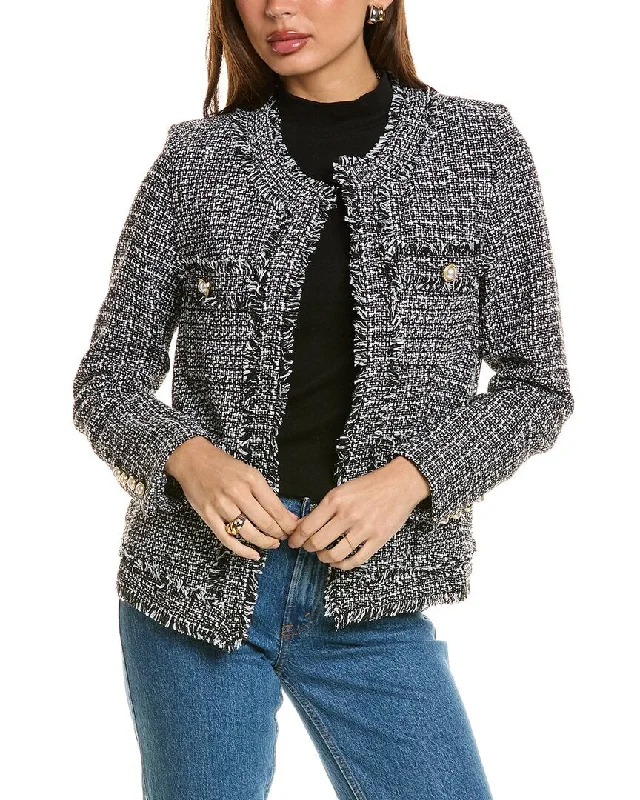 Nanette Nanette Lepore Tweed Jacket Lightweight Work Blazer