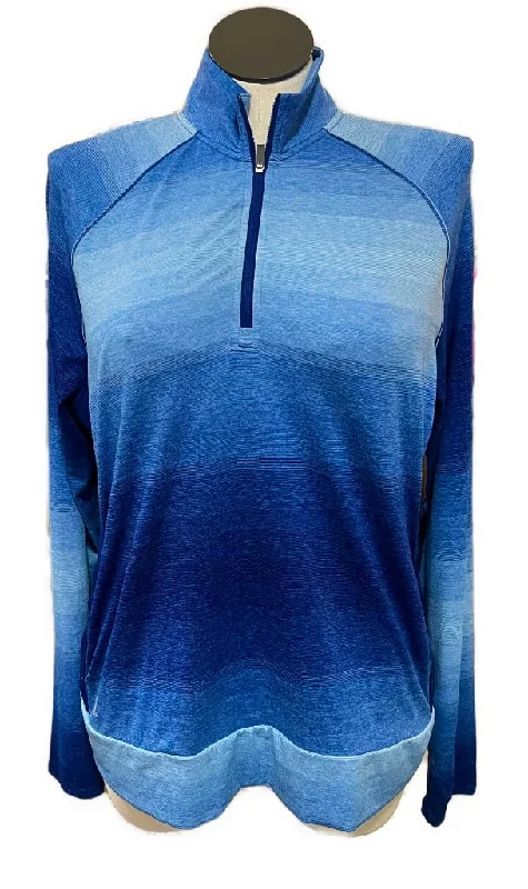 Women's Adidas Royal Blue Gradient Golf Pullover Size S