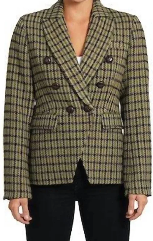 Charles Blazer In Green Plaid Lightweight Blazer Jacket