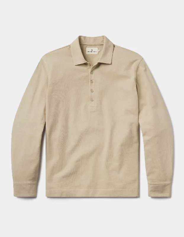 Lennox Jersey Polo in Oat