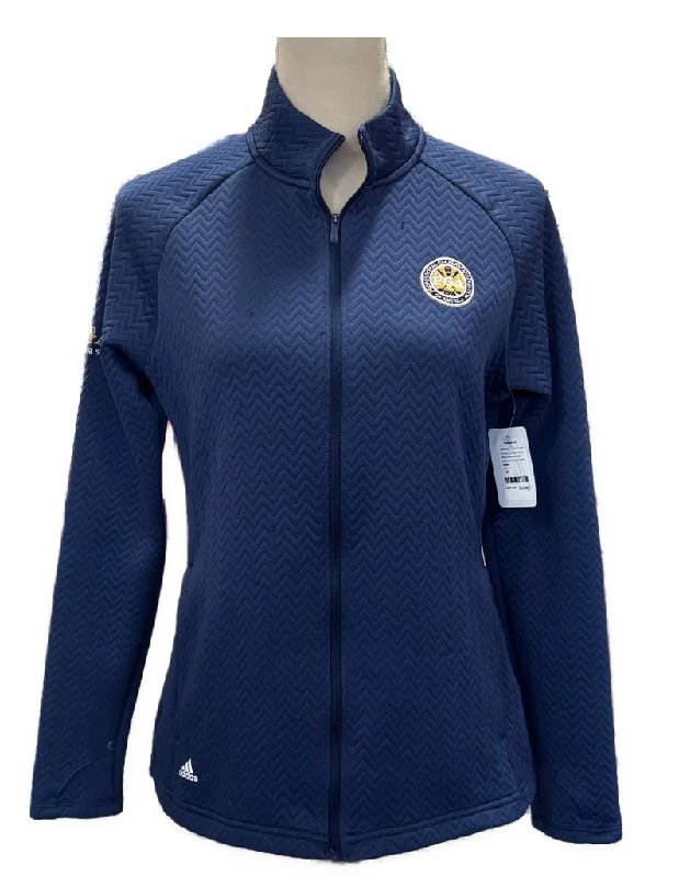 Women's Adidas Crew Navy Textured Golf Jacket w/ Logo Size M