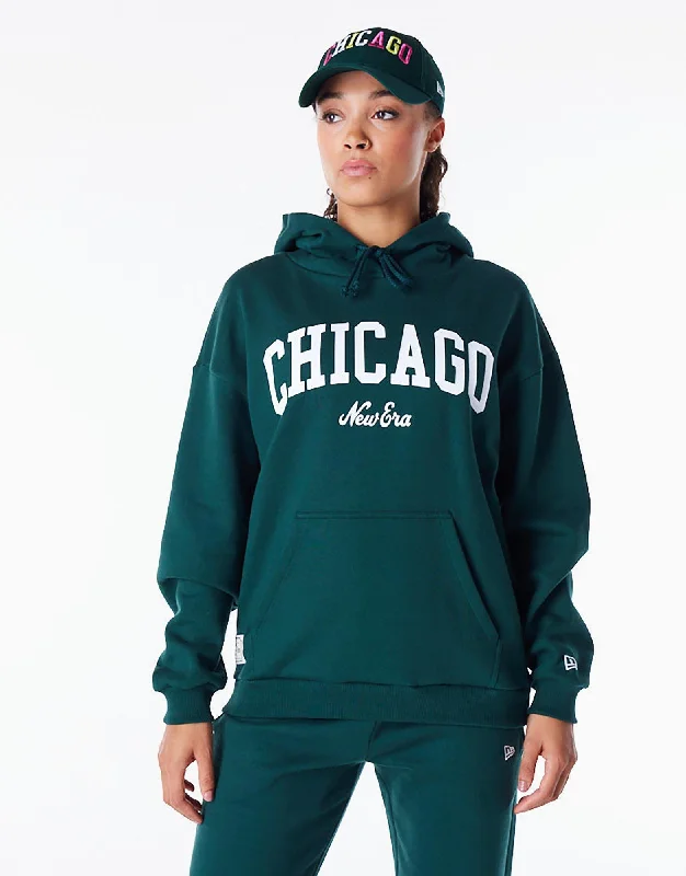 סווטשירט אוברסייז קפוצ'ון Chicago Infill | נשים Sporty Hoodie Sweatshirt