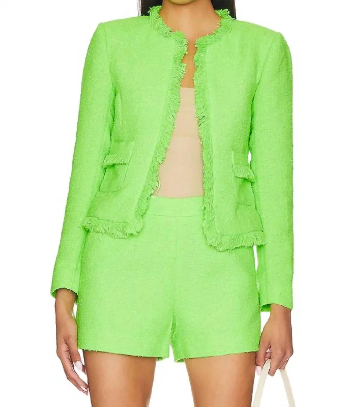 Angelina Blazer In Lime Green Chic Blazers for Women