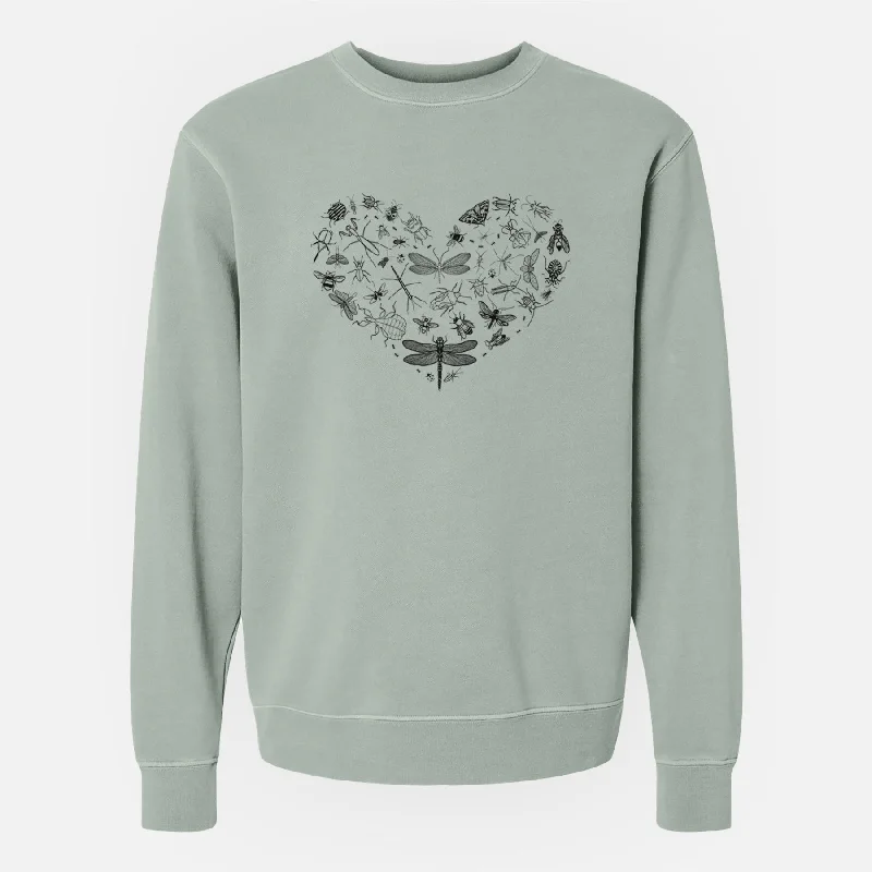 Heart Full of Insects - Unisex Pigment Dyed Crew Sweatshirt Warm Hoodie Sweatshirt