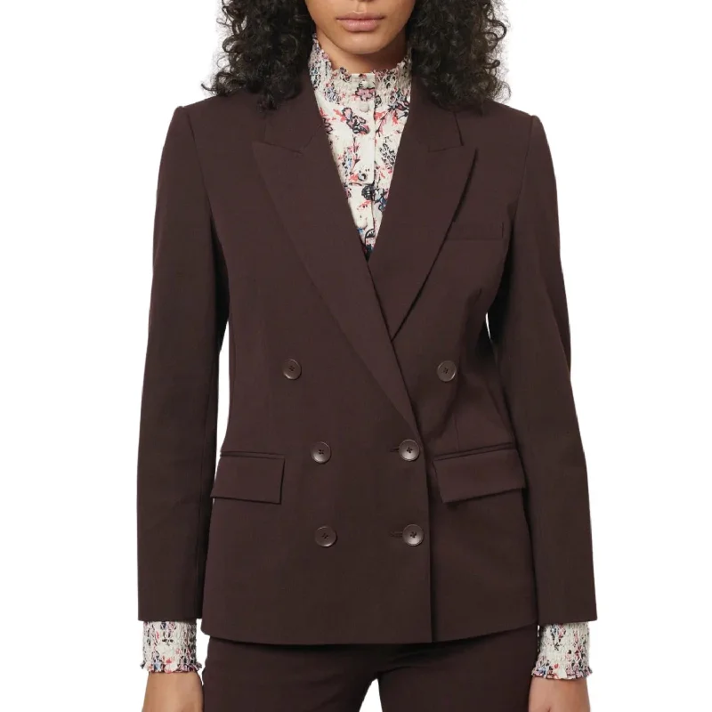 Franklin Double Breasted Jacket In Chocolate Modern Women’s Blazer