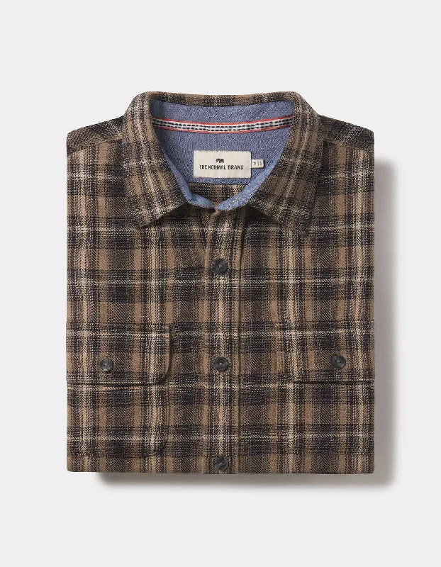 Mountain Overshirt in Taupe Plaid