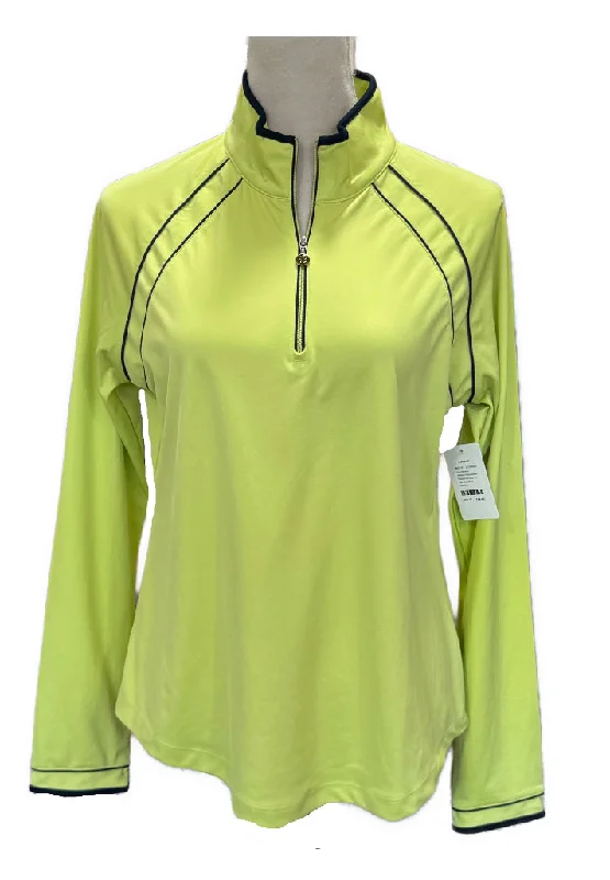 Greg Norman Women's Neon Green Pullover w/ Navy Trim Size M MSP$79