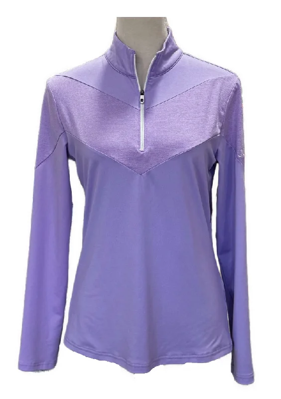 Footjoy Women's Purple Zip Mock Golf Pullover w/ Sleeve Logo Size S MSP$95