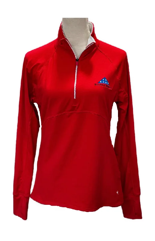 Women's Puma Red Zip Mock Pullover w/ Folds of HOnor Logo Size M MSp$70