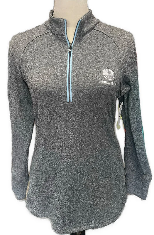 Women's Footjoy Gray Thermal Pullover w/ Pebble Beach Logo Size S MSp$125