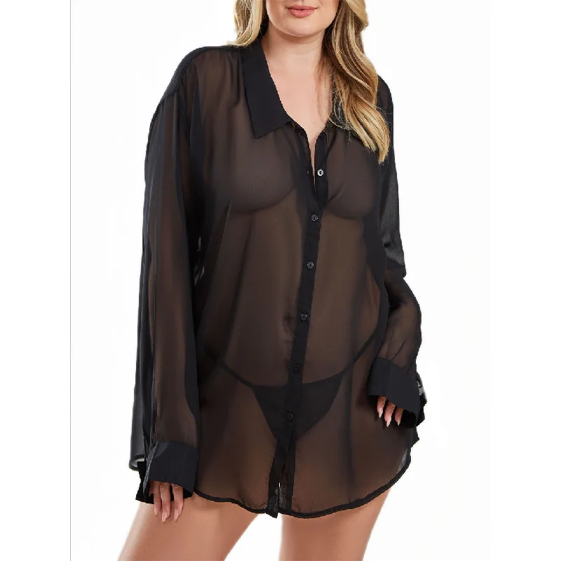 High-end pajama setsChiffon Shirt Plus Size High-end pajama sets