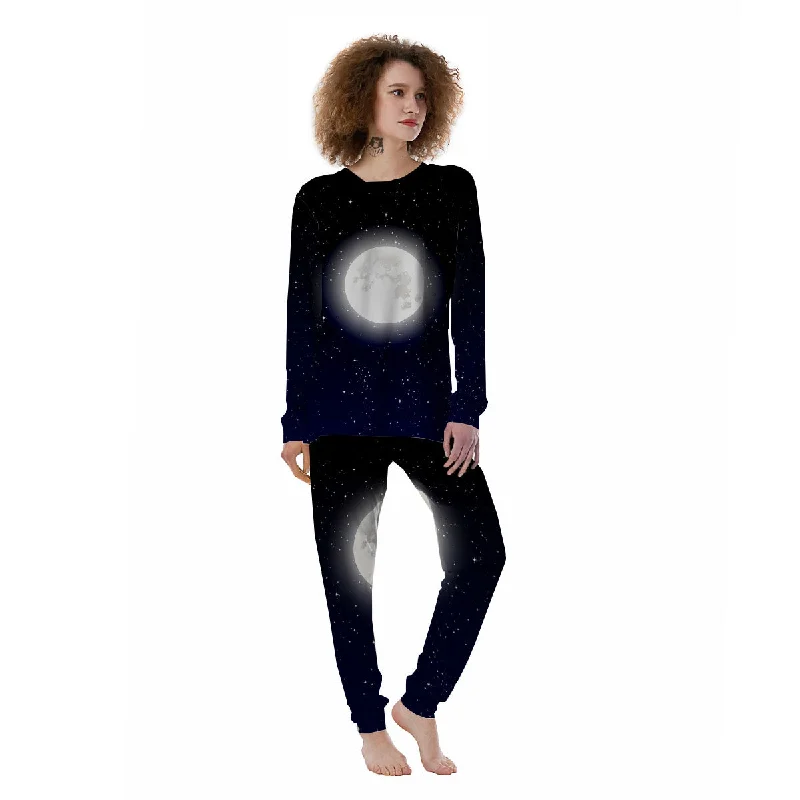 Best-value pajama setsFull Moon And Night Stars Print Women's Pajamas Best-value pajama sets