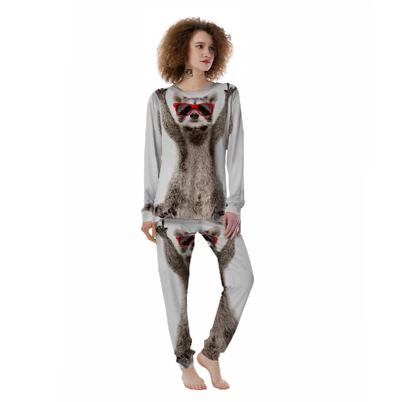 Work-from-home pajama setsFunny Raccoon Print Women's Pajamas Work-from-home pajama sets