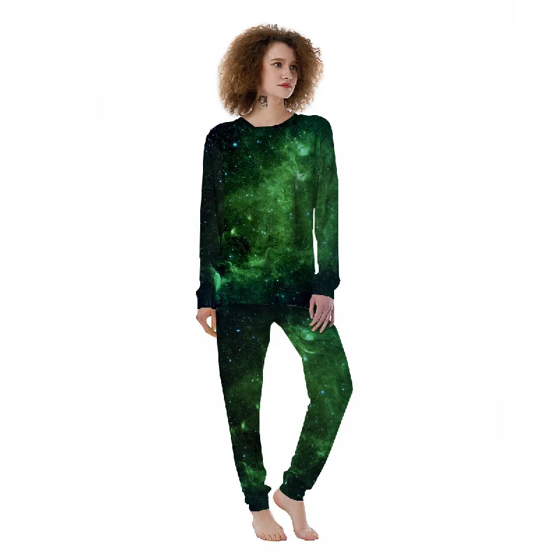 Sleepwear pajama setsGalaxy Space Dark Green Print Women's Pajamas Sleepwear pajama sets