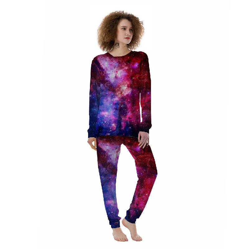 Cozy pajama setsGalaxy Space Dark Purple Cosmos Print Women's Pajamas Cozy pajama sets