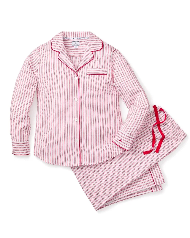 Winter pajama setsWomen's Twill Pajama Set | Antique Red Ticking Winter pajama sets