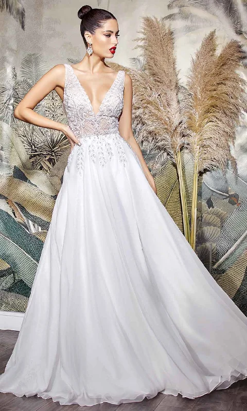 Traditional wedding dressesCinderella Divine Bridal - Sleeveless Embroidered Bridal Gown TY12 - 1 pc Off White In Size 14 Available Modern Bridal Gown