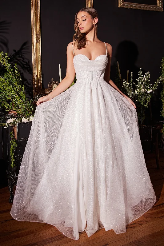 Petite wedding dresses**Cinderella Divine's Shimmering Embrace: Enchanting Elegance for Special Occasions** Glitter Wedding Dress