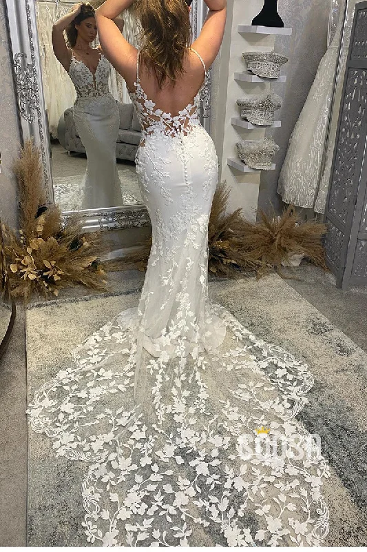 Cheap wedding dressesAttractive V-Neck Allover Lace Wedding Dress Mermaid Bridal Gown QW2564 Off-shoulder Bridal Dress