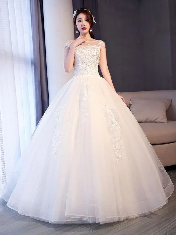 Sexy wedding dressesPrincess Wedding Dresses Lace Beaded Ball Gowns Sleeveless Floor Length Bridal Dress A-line Bridal Dress