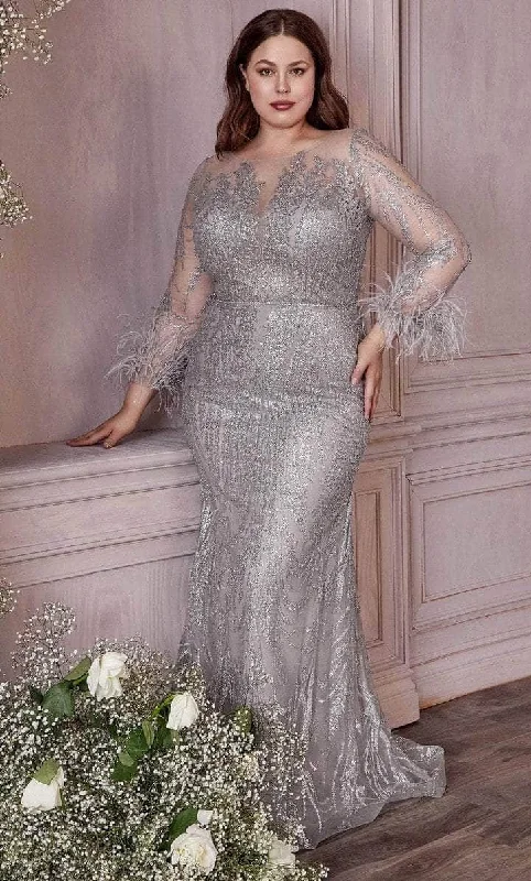 Best party dresses for wedding guestsLadivine - Long Sleeve Trumpet Evening Gown CB090C - 1 pc Silver In Size 20 Available Best party dresses for dancing