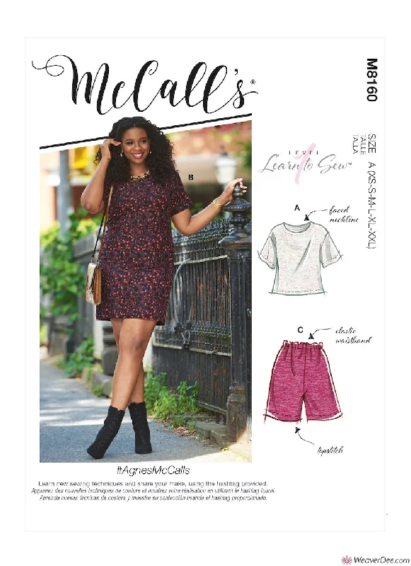 Maternity floral dressesMcCall's Pattern M8160 Misses' & Miss Petite Short Sleeve Top, Dress, Pull-On Shorts & Pants #AgnesMcCalls Maternity floral dresses