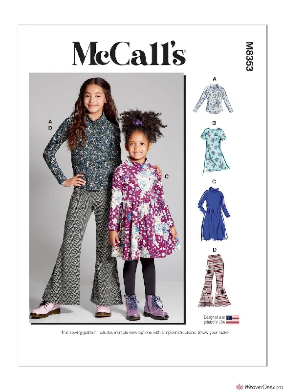 Brunch floral dressesMcCall's Pattern M8353 Children's & Girls' Knit Top, Dresses & Pants Brunch floral dresses