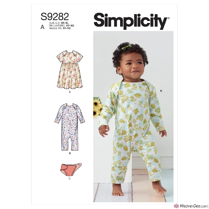 Birthday floral dressesSimplicity Pattern S9282 Babies' Knit Dress, Romper & Diaper Cover Birthday floral dresses