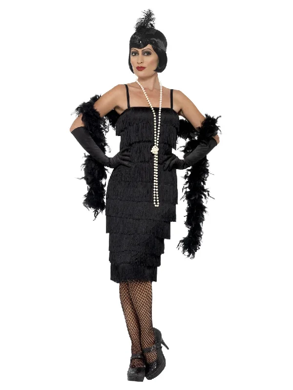 Chiffon unclassified dresses1920s Black Fringed Flapper Costume Chiffon unclassified dresses