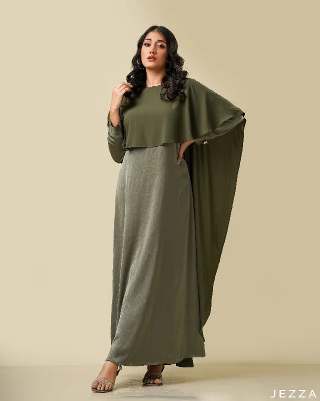 Neutral tone unclassified dressesA-Line Dress With Cape 56001 Neutral tone unclassified dresses