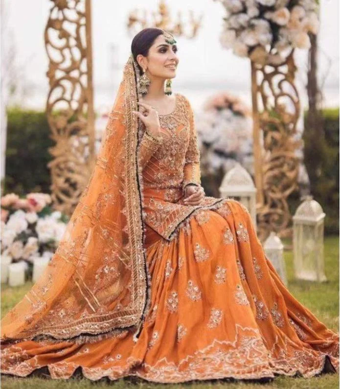 Satin unclassified dressesAnsab Jahangir Orange Satin unclassified dresses