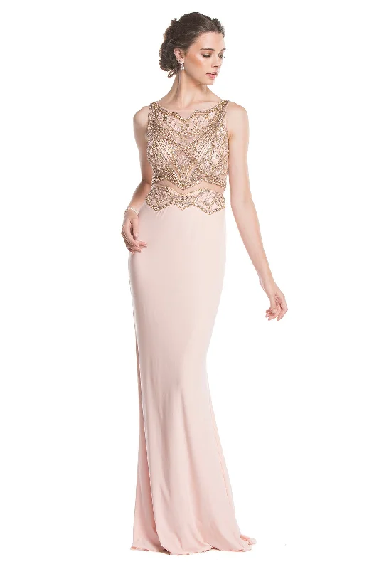 Long unclassified dressesAspeed Design -L1687 Embellished bodice Sheath Dress Long unclassified dresses