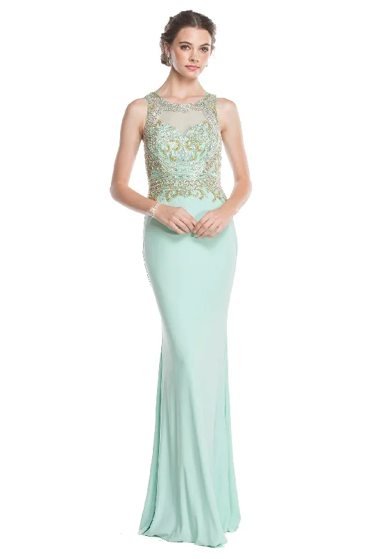 Sleeveless unclassified dressesAspeed Design -L1688 Embellished Fitted Sheath Dress Sleeveless unclassified dresses