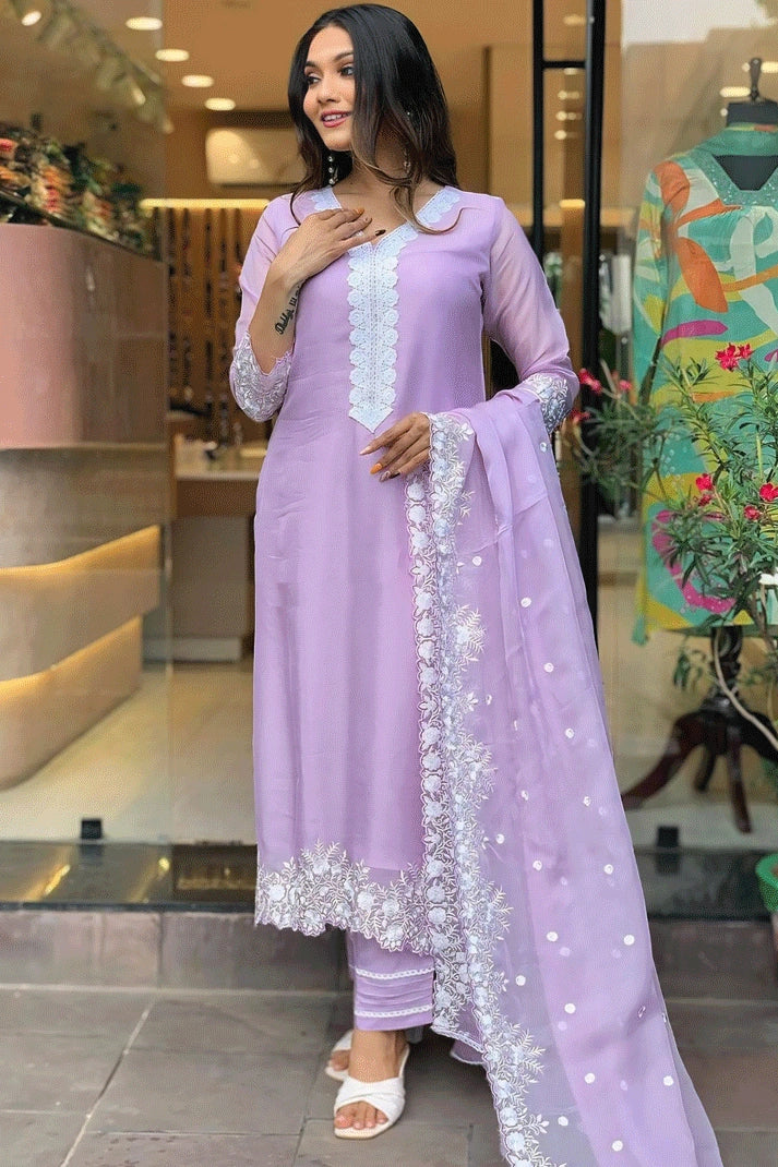 Trendy new unclassified dressesBeautiful Georgette Light Purple Colour Dress For Diwali Trendy new unclassified dresses