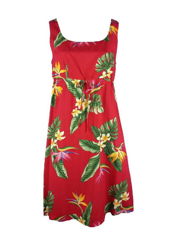 Smocked unclassified dressesBird of Paradise Display Women's Empire Tie Front Hawaiian Dress (Generous Fit) Smocked unclassified dresses