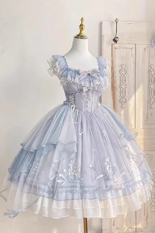 Affordable unclassified dressesBlue [Love Is Coming] Multi-layer Ruffle Embroidery Bowknot Sweet Princess Lolita Jsk Dress Affordable unclassified dresses