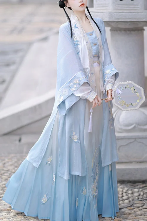 Trendy new unclassified dressesBlue Original Chinese Song Dynasty Gradient Sweet Lolita Hanfu Dress Full Set Trendy new unclassified dresses