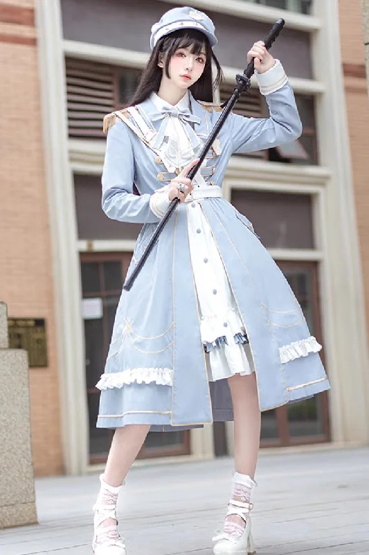 Cocktail unclassified dressesBlue Star Ocean Fantasy Cardigan Bowknot Sweet Military Elegant Lolita Dress Cocktail unclassified dresses