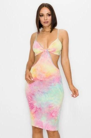 Formal unclassified dressescutout tie dye sleeveless dress Formal unclassified dresses